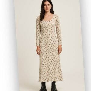 Vintage 90’s Guess floral button down long sleeve midi dress size 8/10